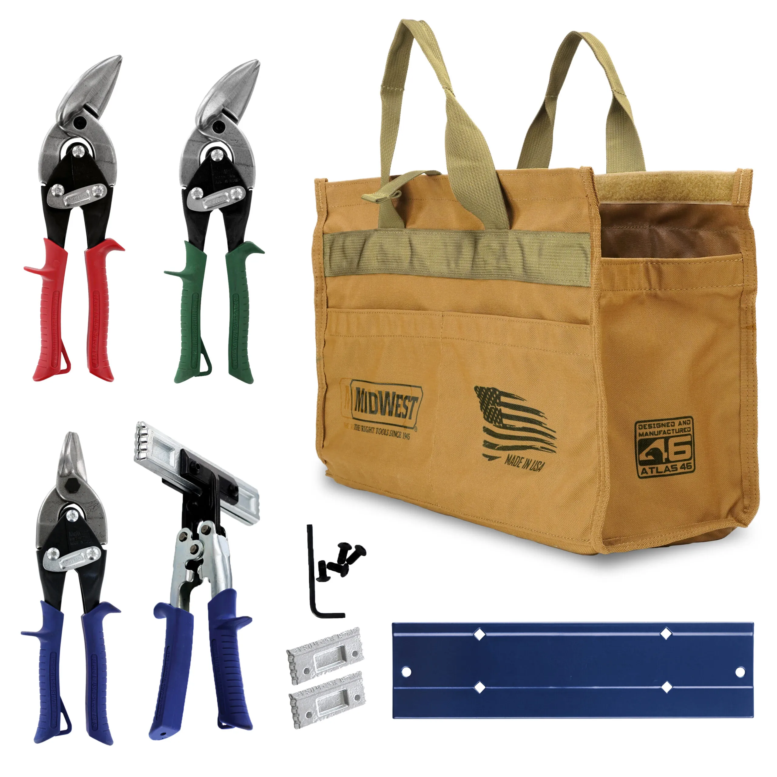 Kit including six “go to” tools for HVAC sheet metal work